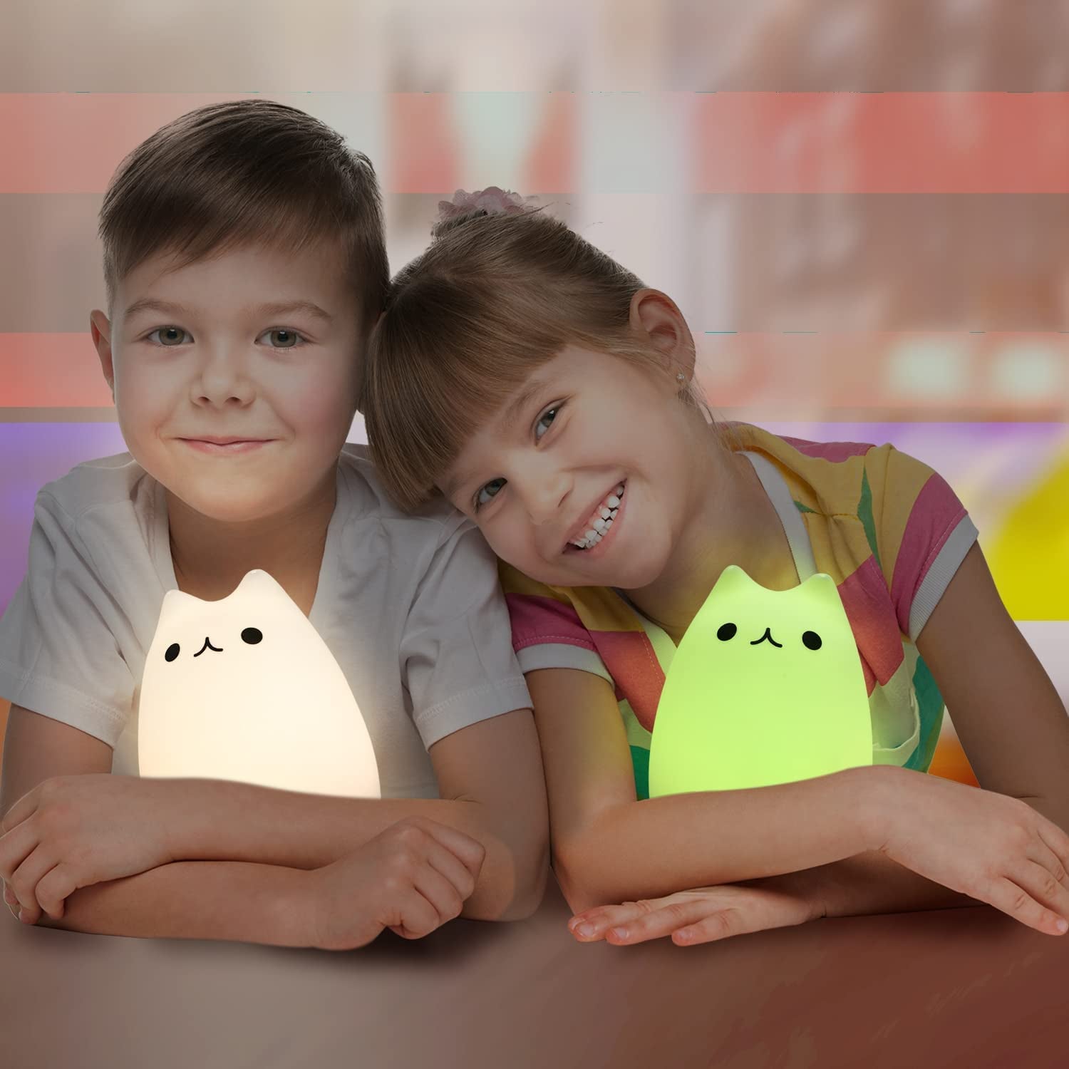 Rechargeable Remote Control Cat Night Light – Soft Silicone, Cute & Cozy for Kids